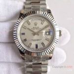 High Quality Replica Presidential Rolex Day-Date II 40mm Watch Diamond Silver Ruby Dial